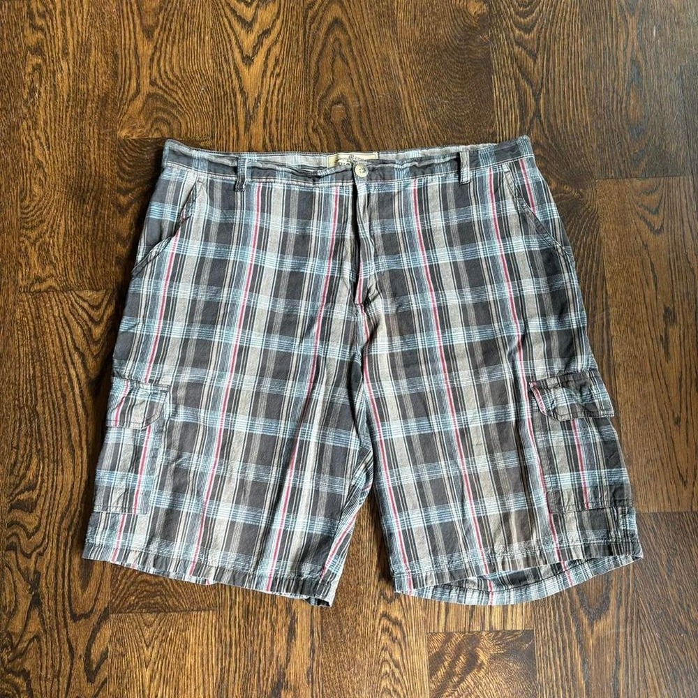 Vintage 90s Works Plaid Baggy Cargo Lightweight Skater Grunge Shorts Size 38